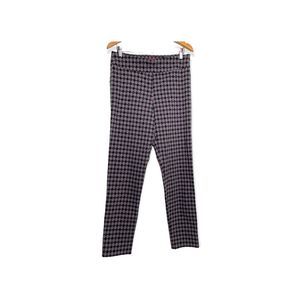 Krazy Larry Womens Leggings Gray Red Geometric Stretch Flat Front Pull On 12